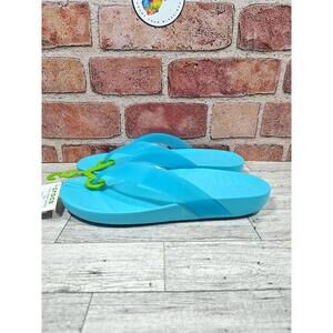 Crocs Splash Glossy Thong Flip Flop Women's Size 7 Blue Neptune 208534-4NP